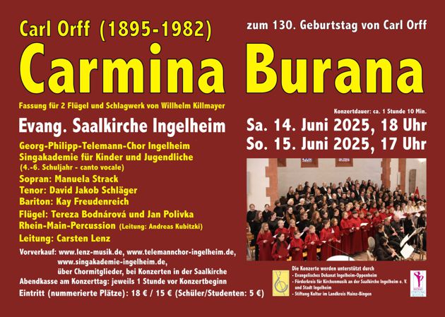Flyer Carmina Burana 14 u 15 Juni a Flyer Carmina Burana 14 u 15 Juni a